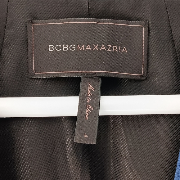 BCBGMaxAzria Chaya Blazer Blue Depth Single Button Collarless Pockets Large - Picture 2 of 15
